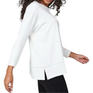 SPANX Sweatshirt Perfect Length Top Dolman 3/4 Sleeve in Powder Top size Medium